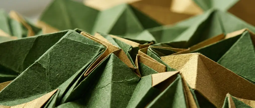 Close-up of intricate papercraft geometry