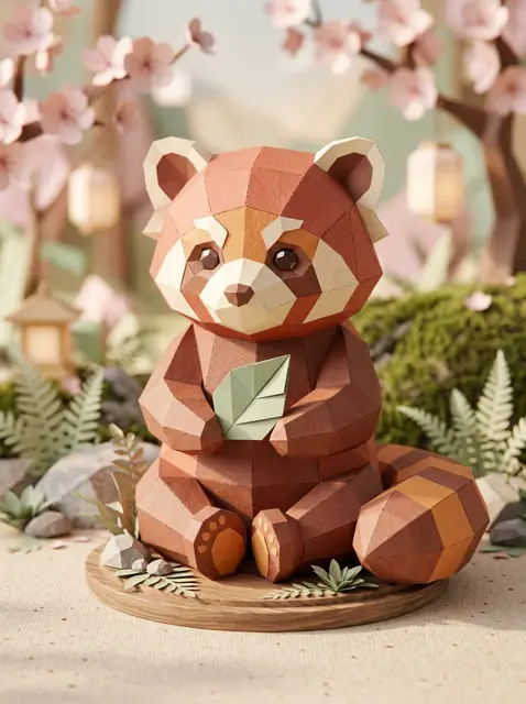 Kami the red panda, wise origami guide